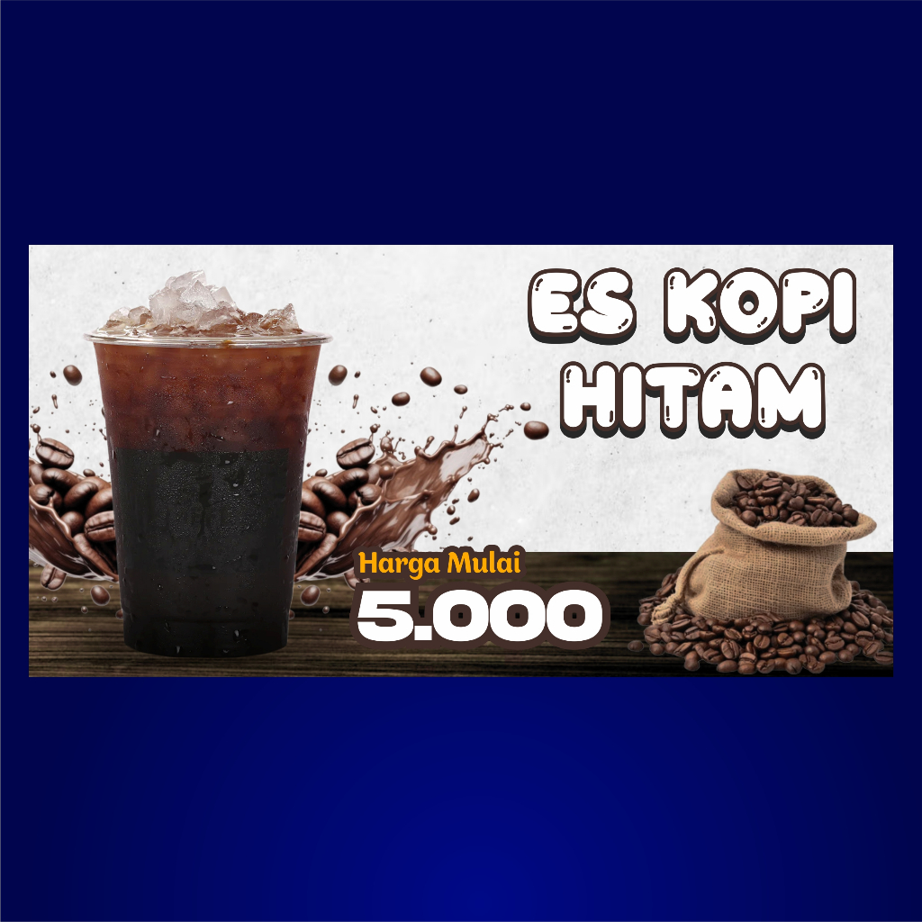 Spanduk Banner Es Kopi Hitam Viral
