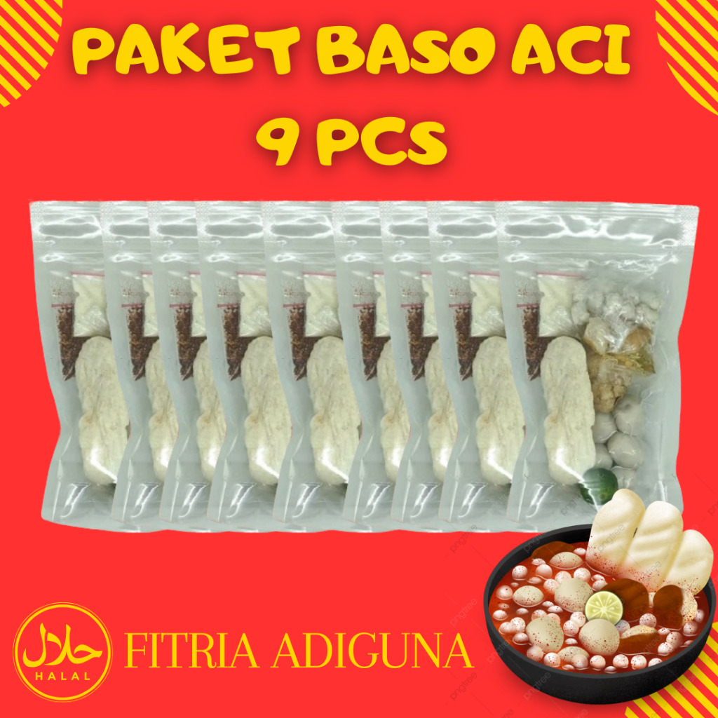 

BASO ACI PAKET 9 BUNGKUS MURAH ORIGINAL Bandung Kaldu Ayam Bawang Spesial Pedas Gurih Nikmat