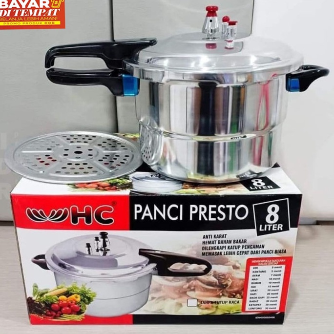 QNc PRESTO VIRAL PANCI PRESTO 8 LITER HCM HAPPY CALL WAJAN PRESTO KOKOH Panci penanak nasi mengukus 