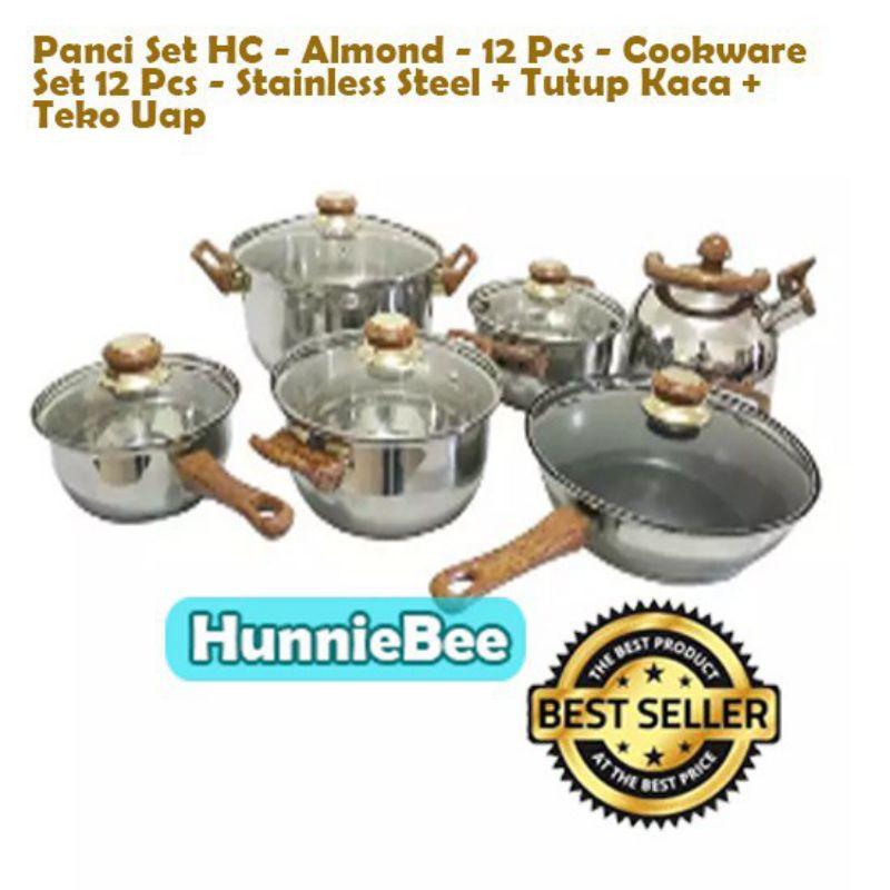 Panci Set 12 pcs Almond HC Stainless