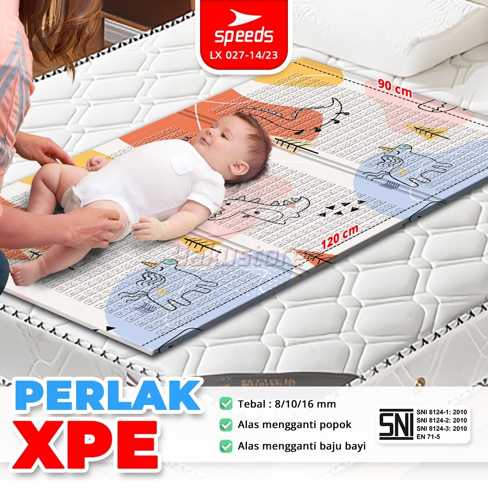 SPEEDS Playmat Perlak Bayi Anak Alas Tidur Playmat Bayi Lipat Tas Playmate XPE Lipat Bayi Alas Lanta