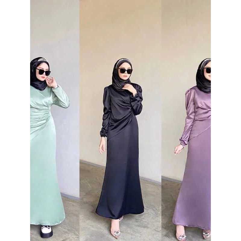 TermuraFresia Dress Silk Premium DRESS LAMARAN KONDANGAN GRADUATION PESTA REMAJA