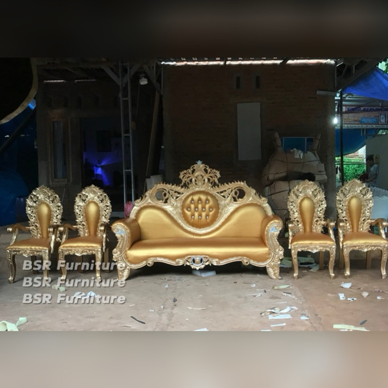 kursi pelaminan ukiran mewah / sofa pelaminan pengantin / kursi pengantin full ukiran