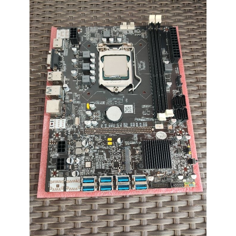 Motherboard BTC seri B75 USB 8port VGA Lengkap Processor+heatsink