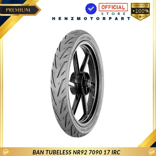 BAN MOTOR IRC TUBELESS / TUBLES NR92 70/90-17 ASLI / ORIGINAL 100%