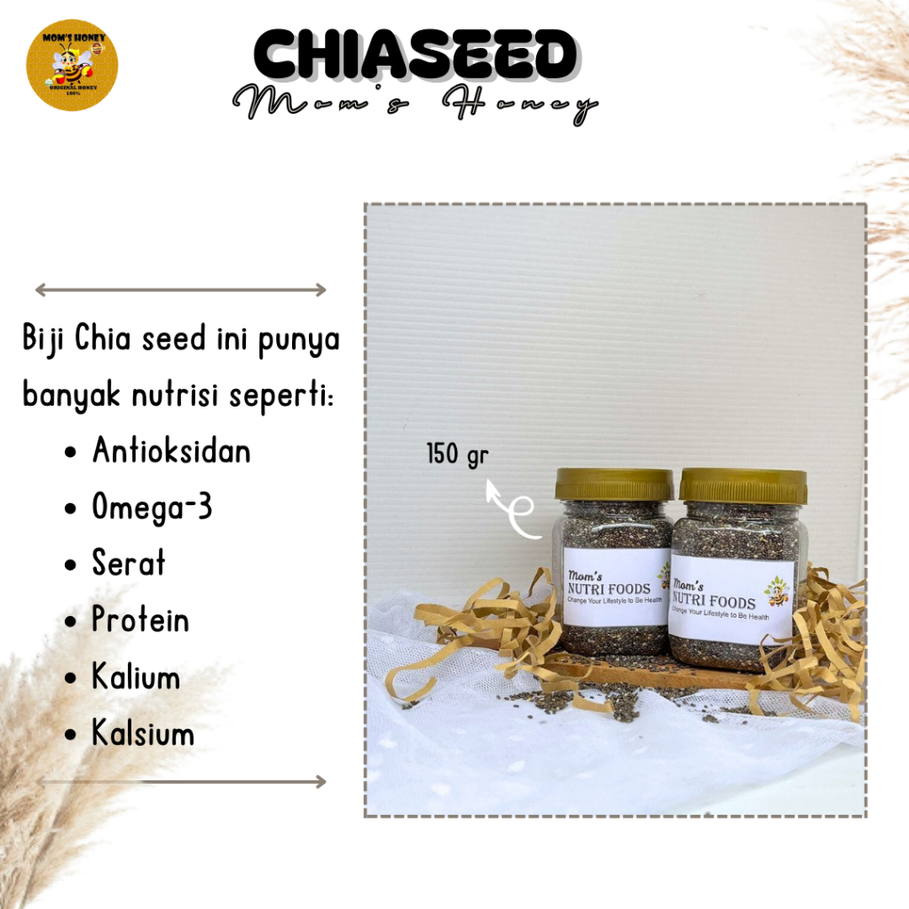 

Chia seed Organik 150 gram By Moms Honey / Chiaseed Kualitas Premium