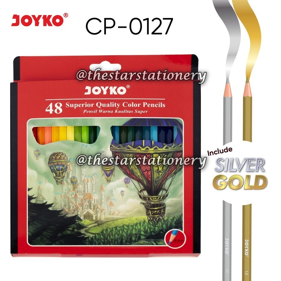 

(1 Set Isi 48 Warna) GROSIR Pensil Warna Joyko CP-0127 48W Panjang / Color Pencil Joyko 48 Warna CP0127 / Joyko CP 0127