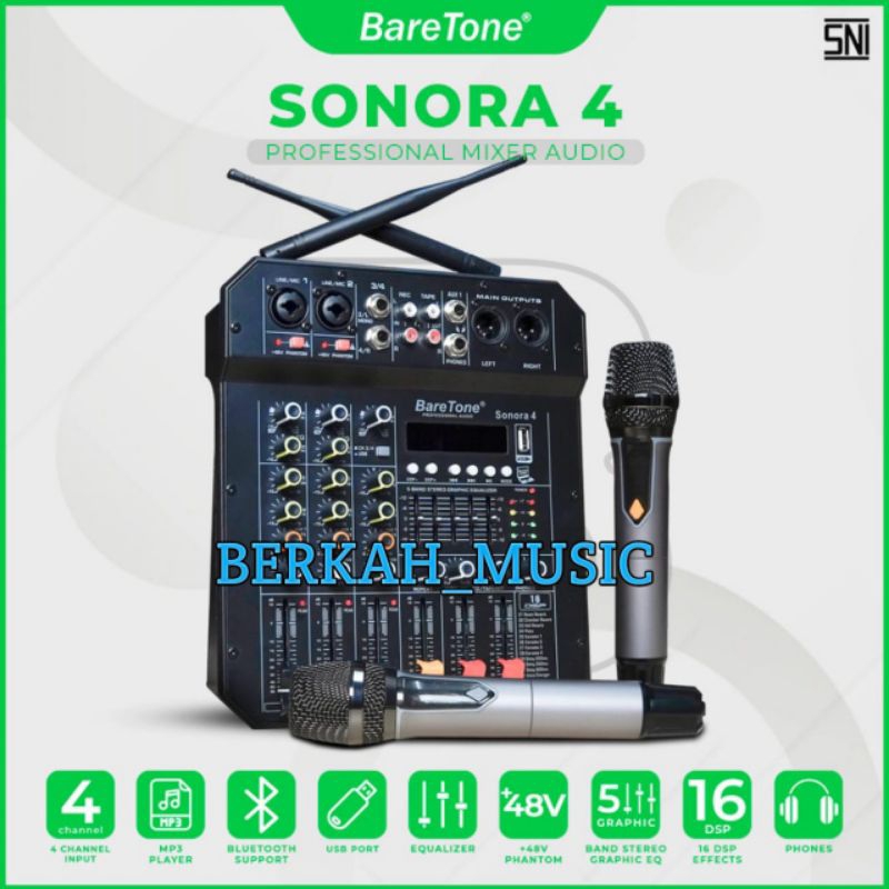 Baretone mixer audio Sonora 4 original Mixer 4 Channel