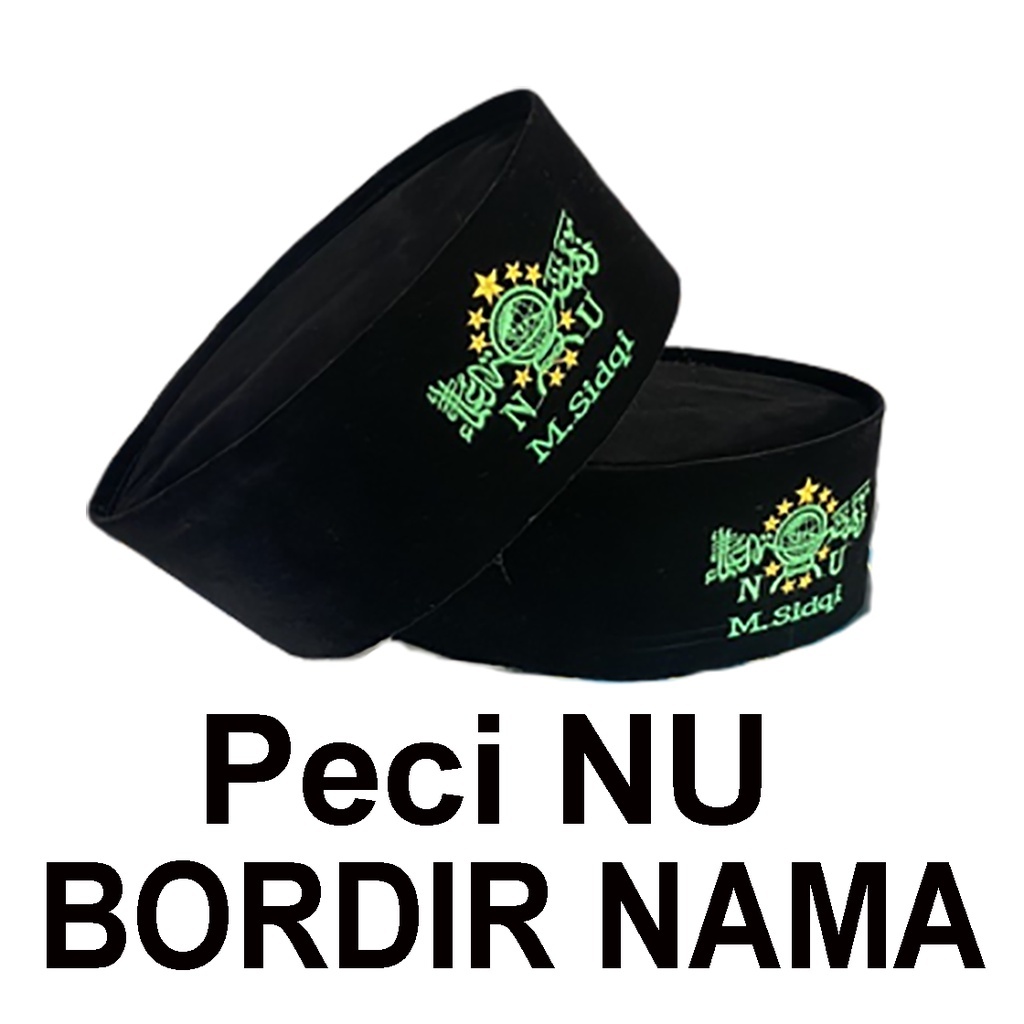 Peci Anak NU bordir nama kopian anak NU bordir nama Peci Hitam