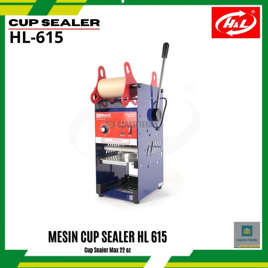 MESIN PRESS GELAS PLASTIK HL H&L 22oz - CUP SEALER HL 615 UKURAN 22 OZ - TANPA PENGAMAN