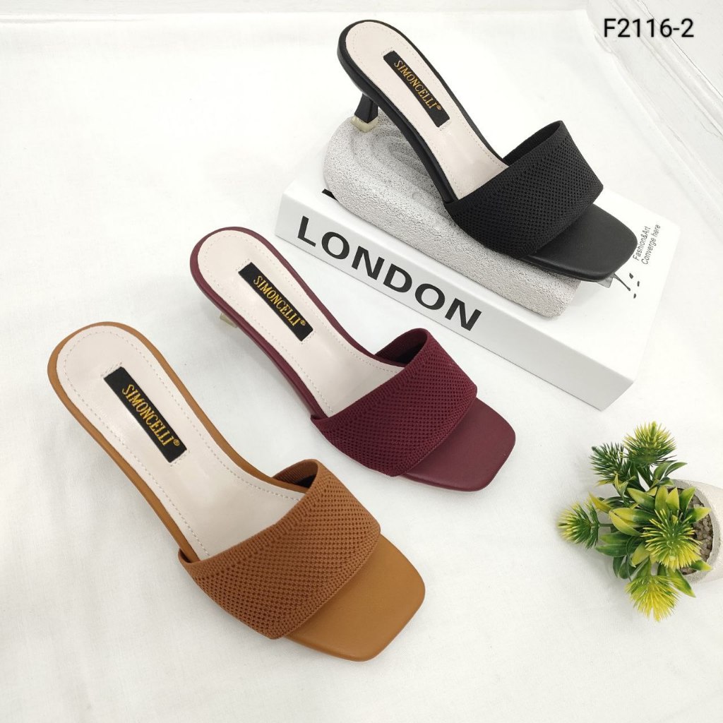 Simoncelli Sandal Heels 3 Cm Wanita | Heels Kondangan Elegant | Sandal Heels Simpel Import F2116-2