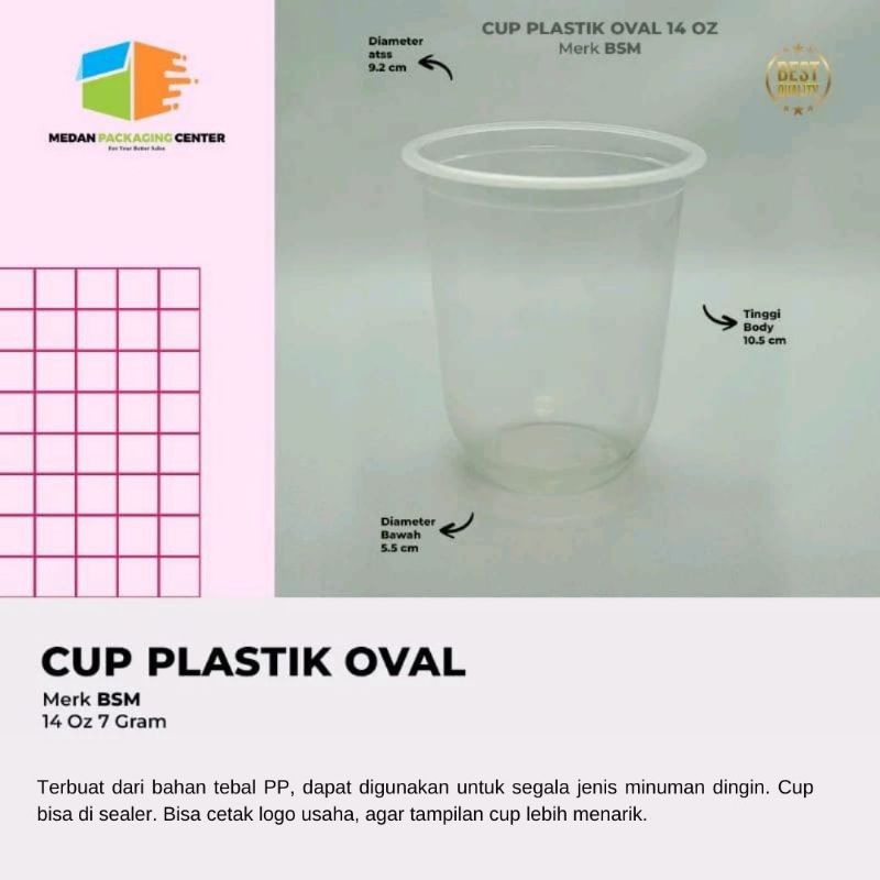 Cup Plastik PP 14oz oval BSM