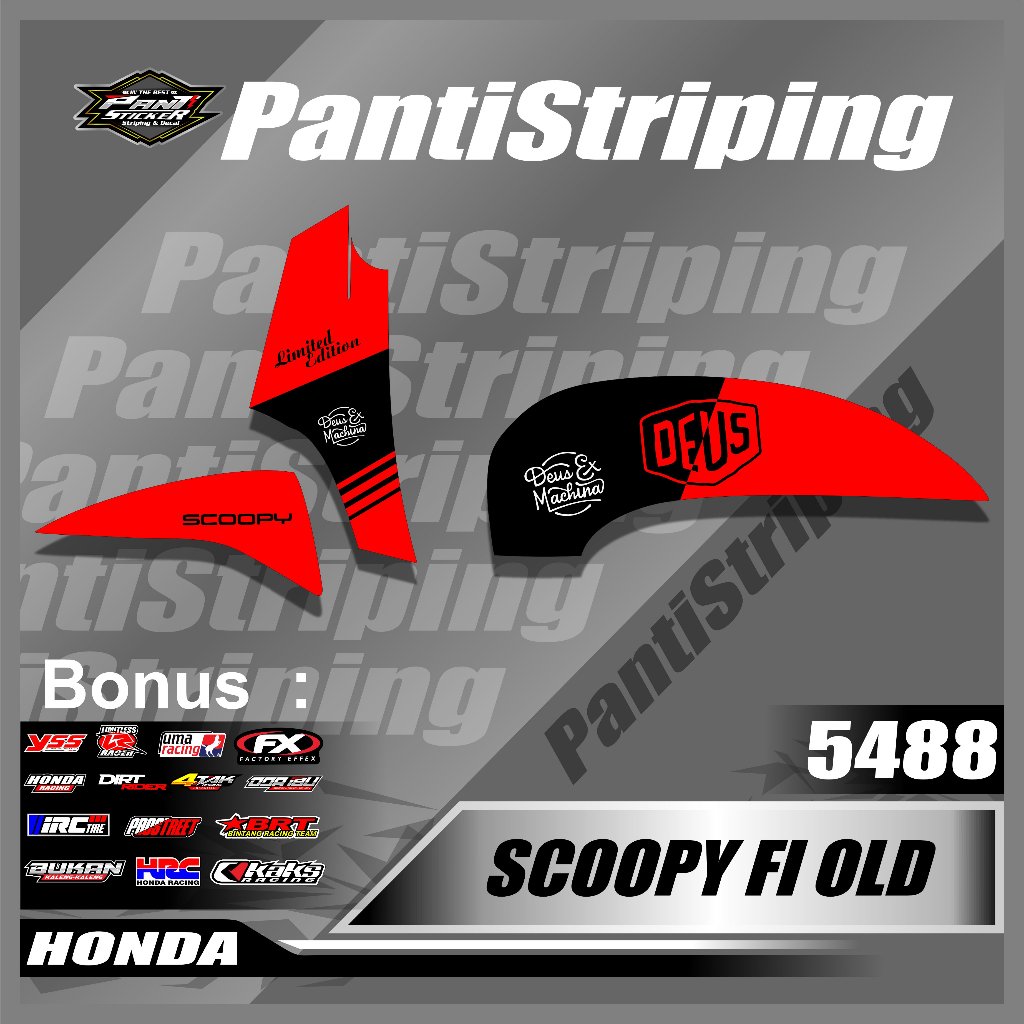 Sticker Striping Motor HONDA SCOOPY FI Variasi VIRAL - SKOTLET STRIPING SCOOPY FI Terbaru Desain DEU