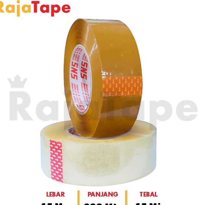 

COD NEWPRODUCT Lakban Bening Coklat 5 Yard 3 Meter x 45 Mm x 45 Mic Sticky N Strong SNS