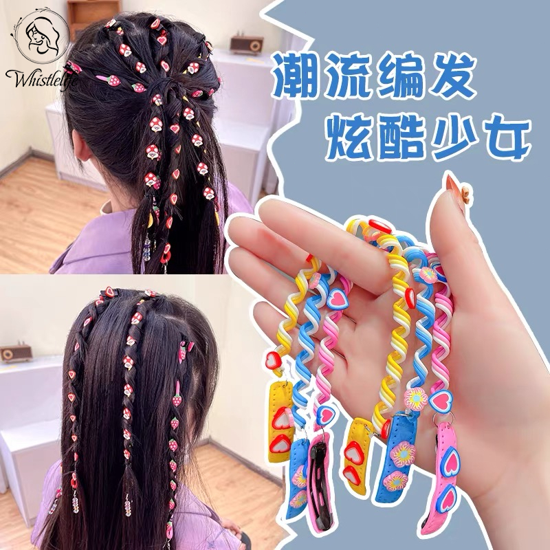 COD❤️Alat Bantu Kepang Rambut Bentuk Bunga / Buah Untuk Anak Perempuan / Rambut Gimbal / Pengeriting