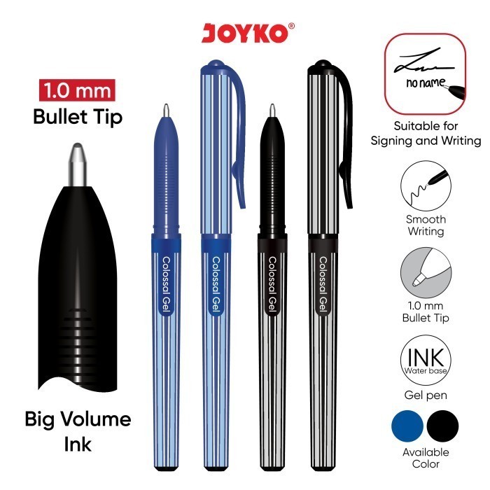 

Gel Pen Pulpen Pena Jel Joyko GP-391 Colossal Gel 1.0 mm