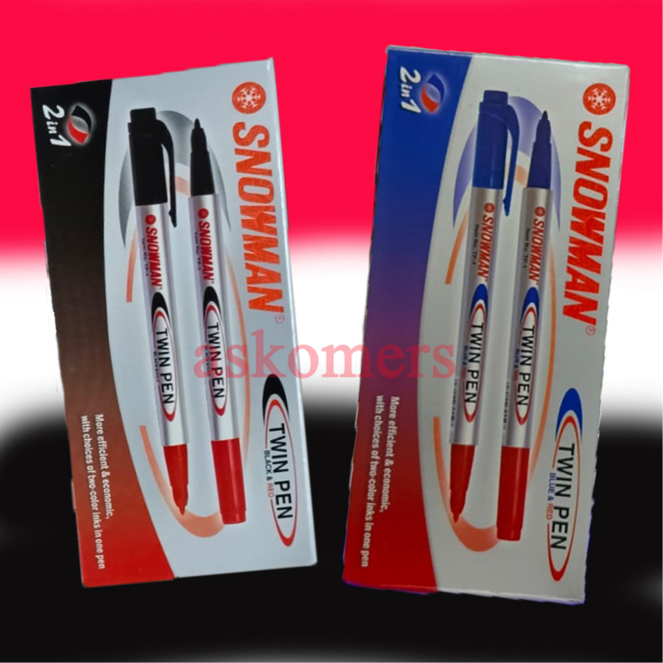 

twin pen snowman twinpen snowman hitam merah harga per lusin/ 12 batang (code 215 192 139u)
