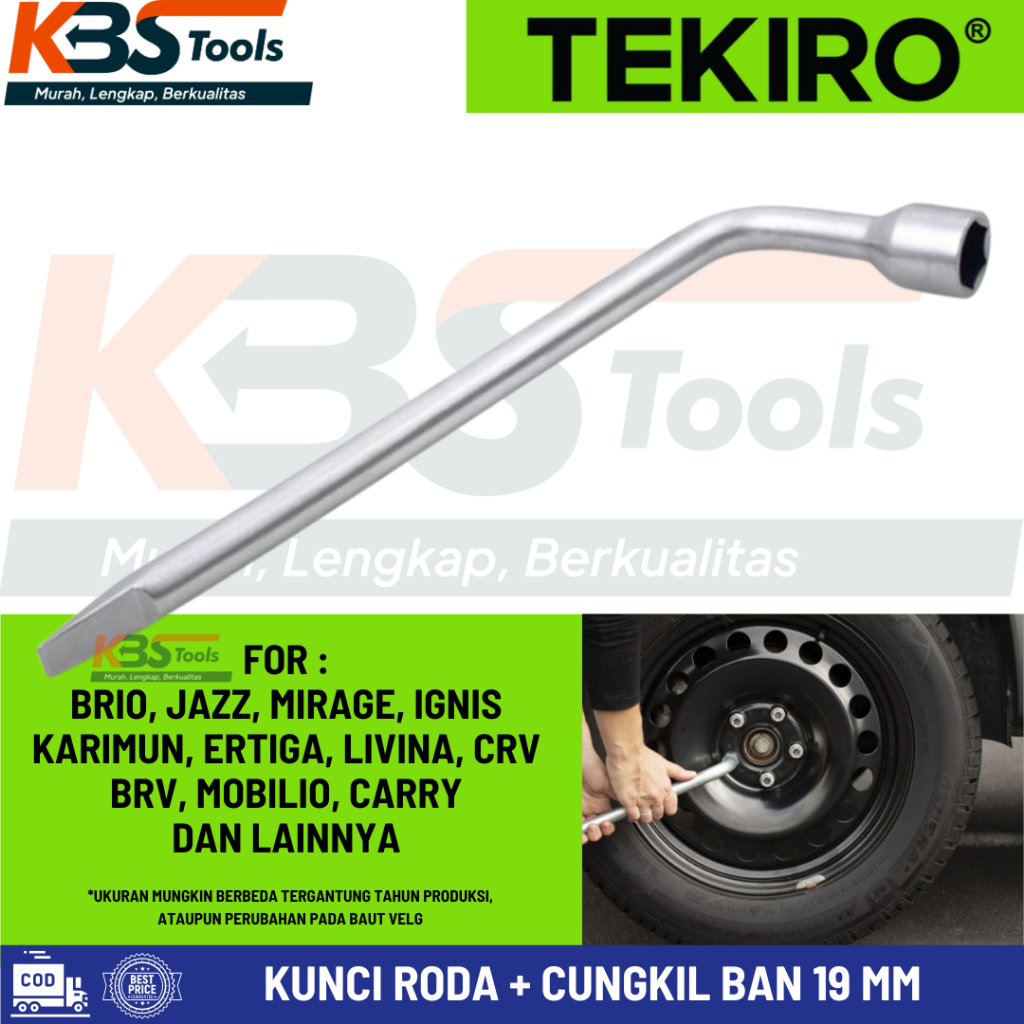 TEKIRO Kunci Roda L 19 mm + Congkelan Ban Mobil Motor CRV HIGH QUALITY