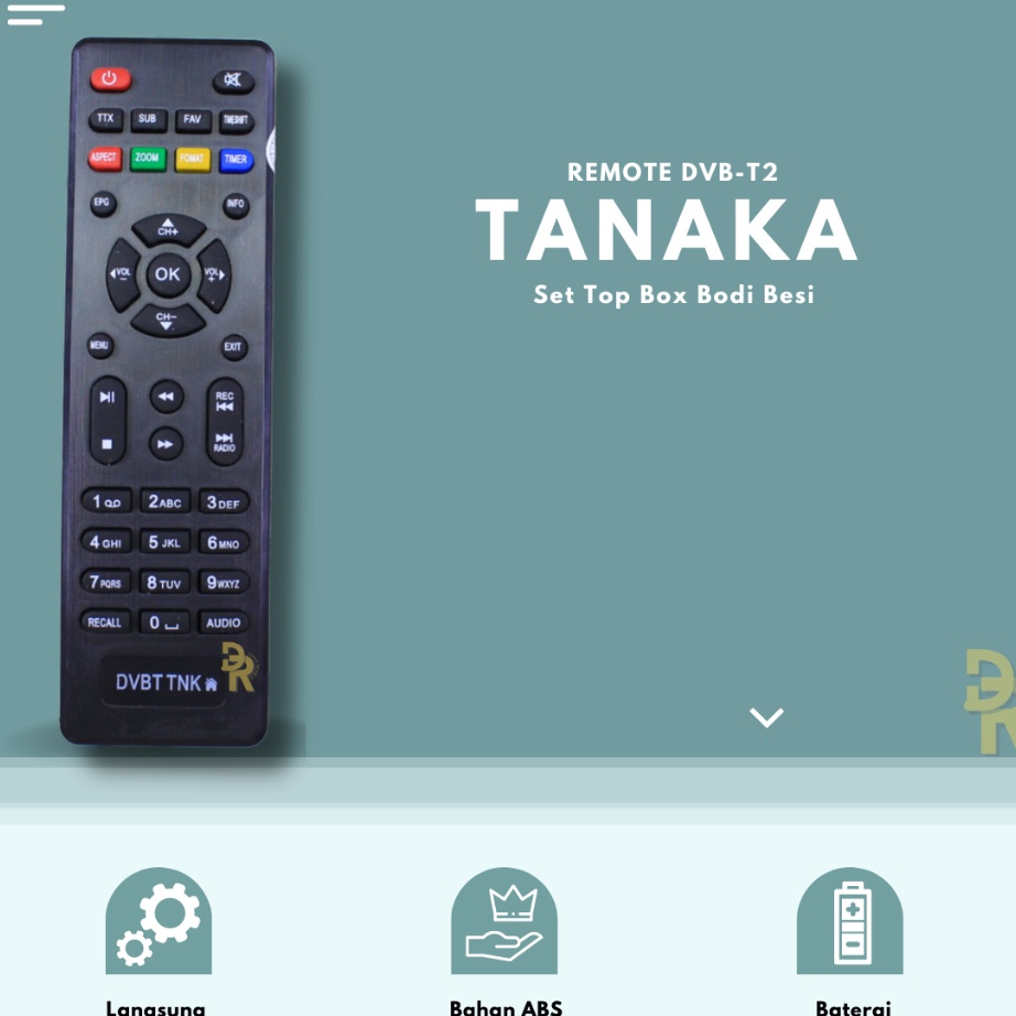 HOT Remot Remote Set Top Box Tanaka Stb DvbT2 Tanaka Bodi besi bentuk lama tanpa setting