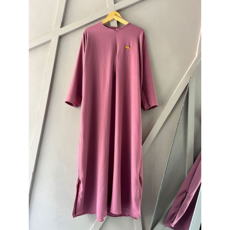 [BEST SELLER] Daily Polos Long Busui | Gamis Simple Abaya-Dusty