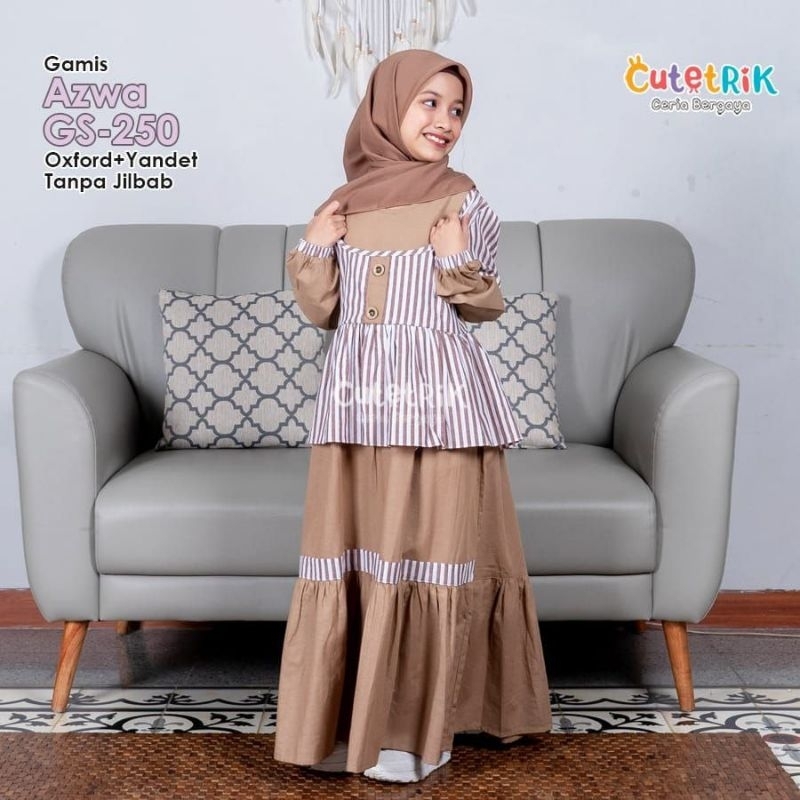 GS-250 (8-9tahun) Gamis Azwa Baju Muslim Anak Perempuan Cutetrik