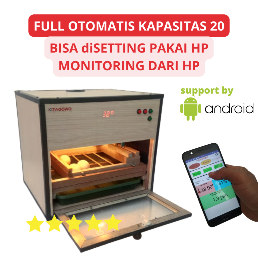 Mesin Penetas Telur Full Otomatis KITAGOWO AT-20 D / SMART INCUBATOR