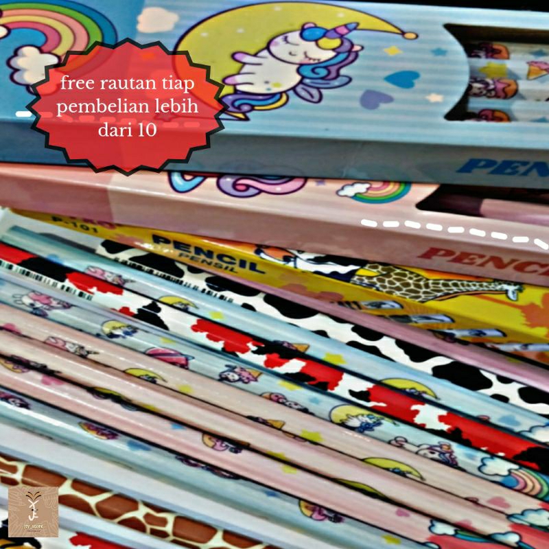 

pensil/ pensil lucuuu/ pensil animal/ pencil anak anak/ pensil karakter/pensil 2B joyko