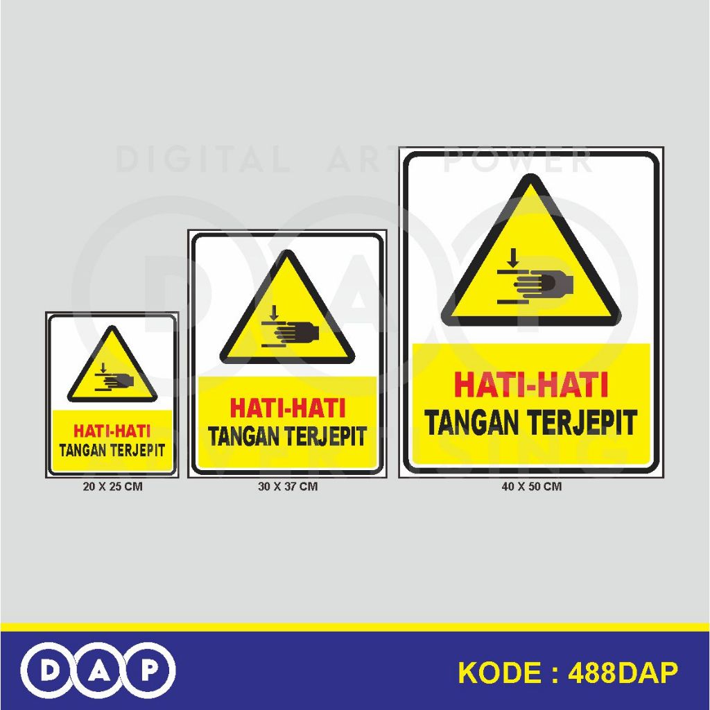 

488 - STIKER PERINGATAN TANGAN TERJEPIT - VINYL - TERBAIK