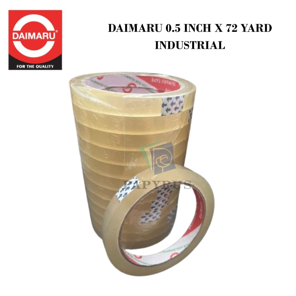 

INDUSTRIAL TAPE / ISOLASI BENING TRANSPARAN / CELLO TAPE BENING TRANSPARAN / SELOTIP BENING TRANSPARAN / SOLASI DAIMARU 0.5 INCH / 12 MM X 72 YARD INDUSTRIAL