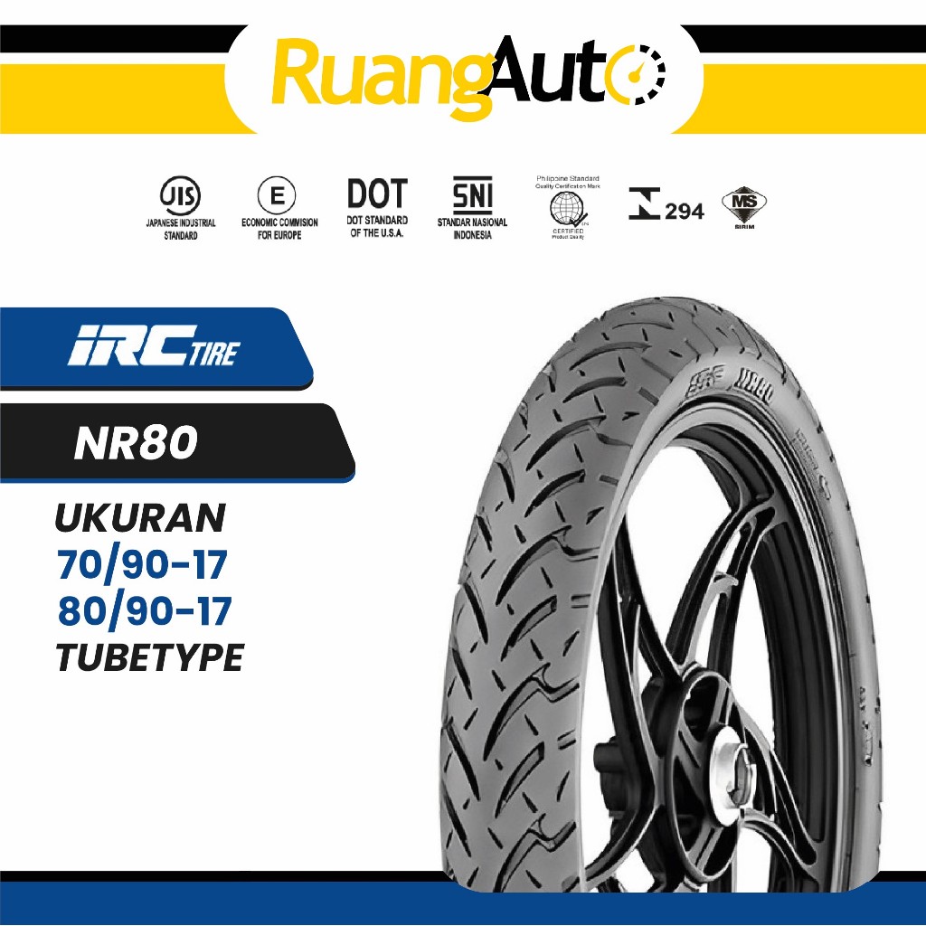 Ban IRC NR80 Tubetype Ukuran 70/90 80/90 Ring 17