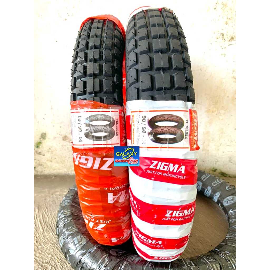 SEPASANG Ban Trail Zigma 80/90-14 dan 90/90-14 Ring 14 Tubeles ban 80/90-14 ban 90/90-14 ban zigma b