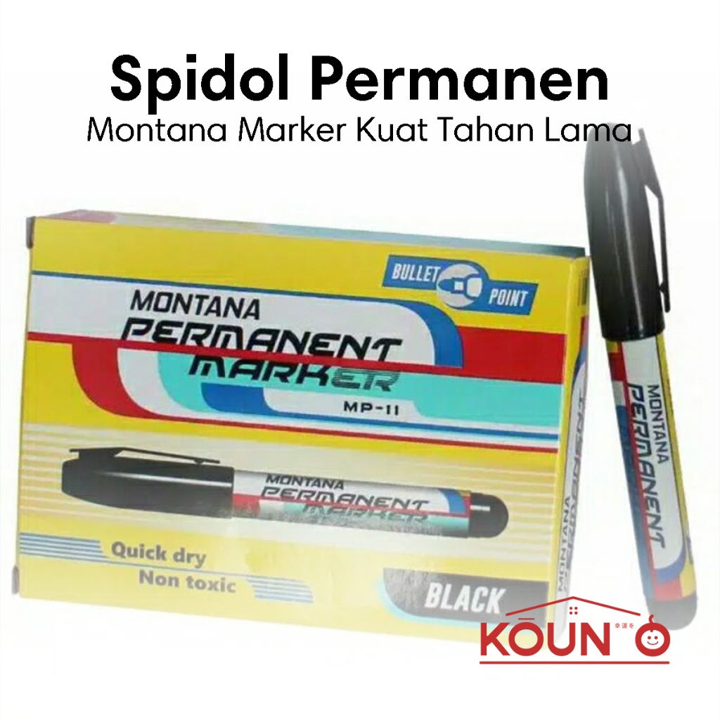 

Spidol Permanent Montana Hitam Round Tip Spidol Papan Tulis Permanent Marker Montana