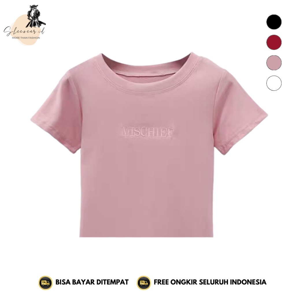 SHEEWEAR - 406 Baju Atasan Kaos korean Wanita Sexy Lengan Pendek Wanita Kekinian Fashion