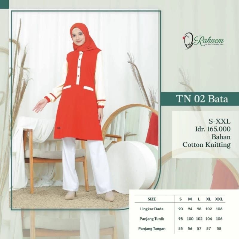 ATASAN TUNIK RAHNEM TN 02 BATA PINK / SALE ORI TUNIK RAHNEM