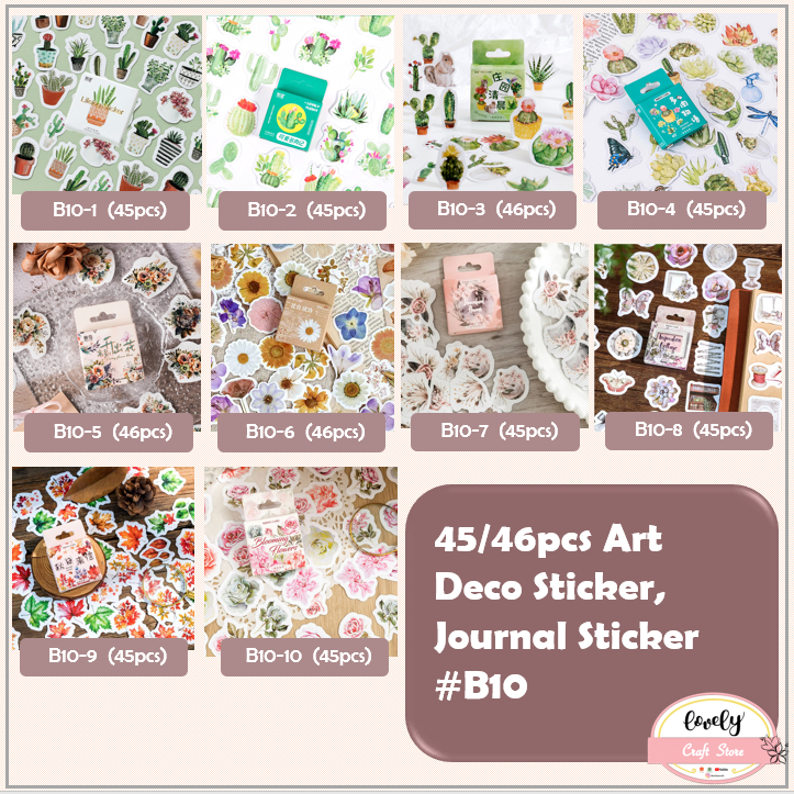 

LovelyCraftStore | B10 ~ 45 / 46pcs/box sticker journal, bullet journal art deco sticker, scrapbook, diary, decoration sticker mahar