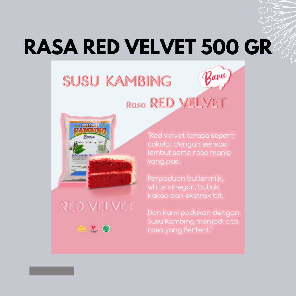 

Susu Kambing Rasa RED VELVET 500GR