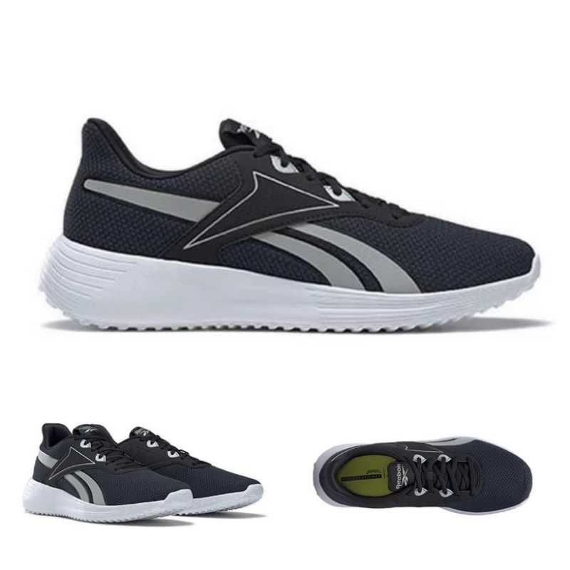 reebok running lite black men original murah