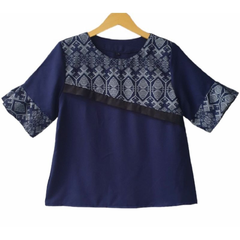 Blouse batik kombinasi atasan wanita big size