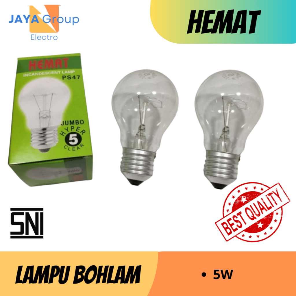 LAMPU BOHLAM PIJAR HYPER 5 WATT / 5W KUNING HEMAT
