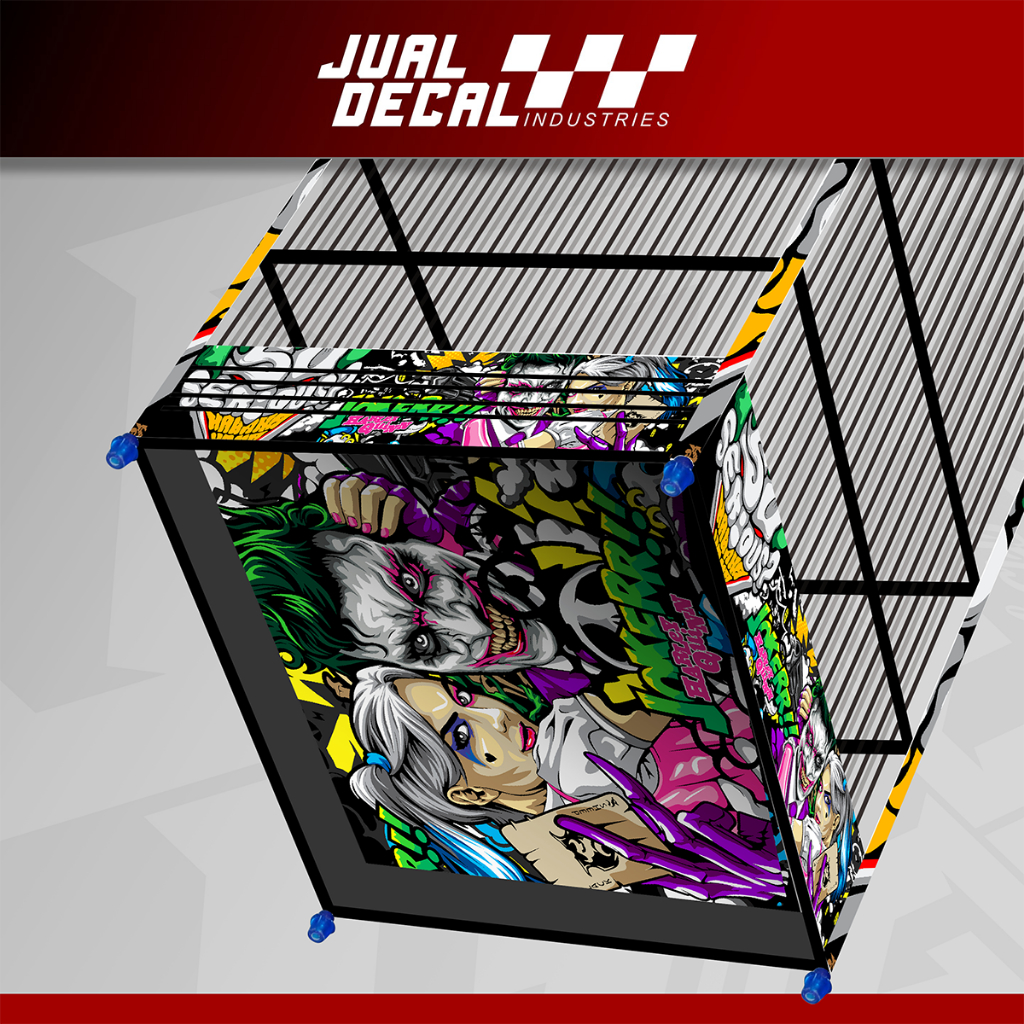 Stiker Kosan Sangkar Kotak JOKER QUEEN Variasi Decal Kandang Gepengan Burung Cendet Kacer Koper