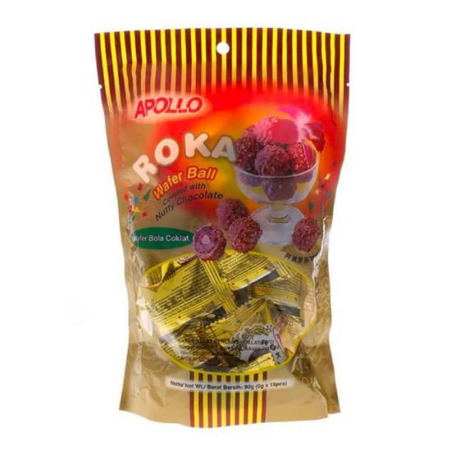 

Biskuit Wafer Cokelat Bola APOLLO ROKA 90 Gr Wafer Ball