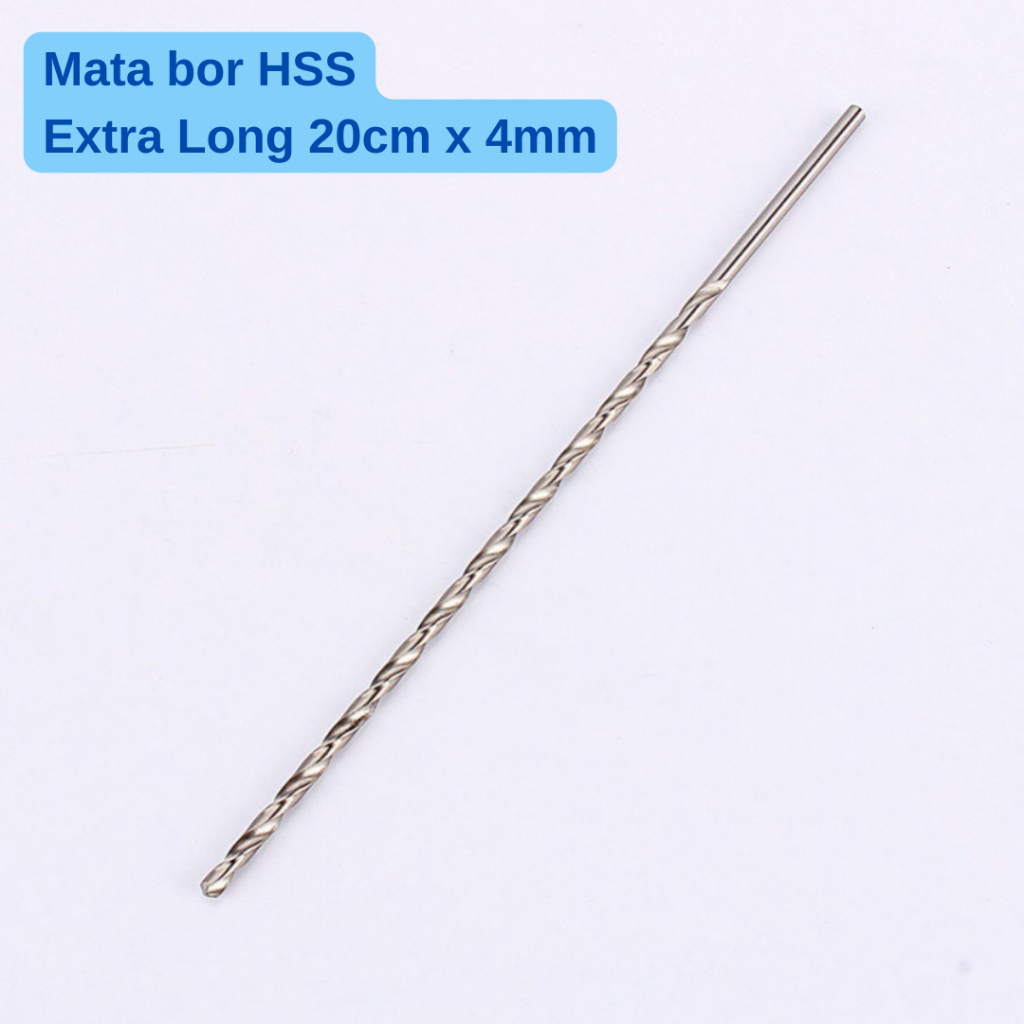 Mata bor HSS kayu besi 4 mm panjang 20cm panjang 200mm