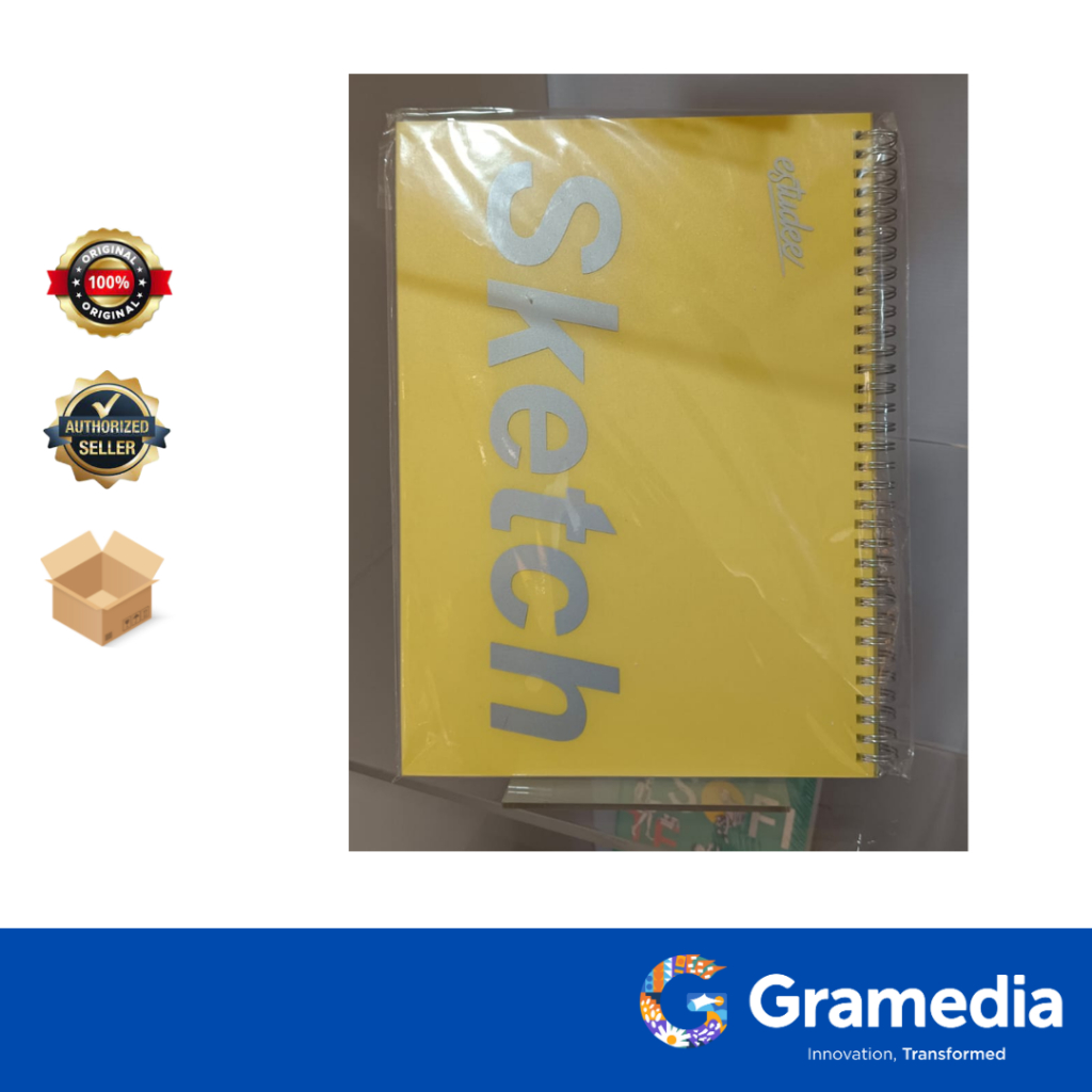 

Gramedia Surabaya - estudeee sketchbook ring 110gsm 45sht A4 yellow