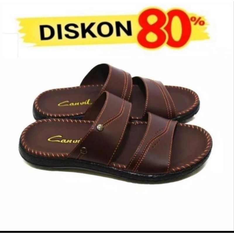 sandal kulit pria/ sandal pria/ sandal slide / sandal kulit / sandal selop/ carvil