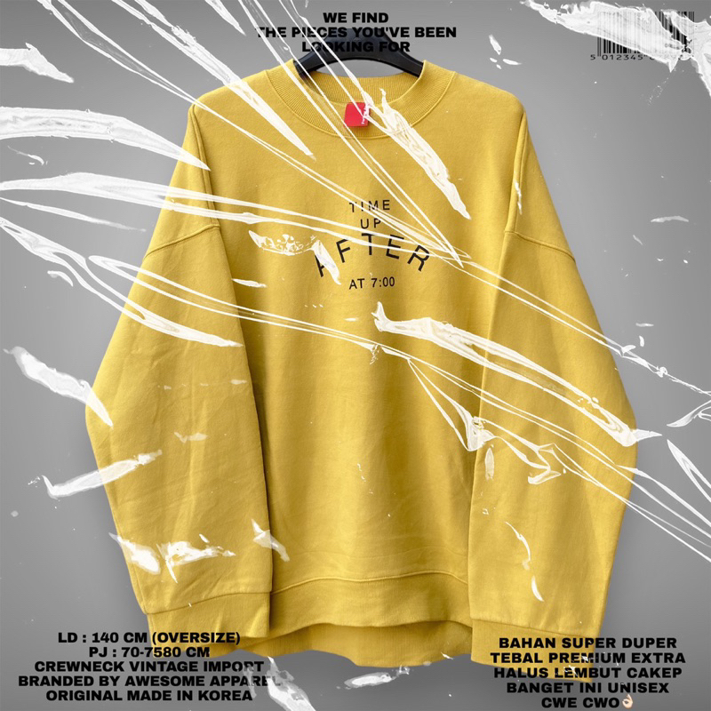AWESOME APPAREL ORIGINAL/OVERSIZE SWEATER IMPORT/CREWNECK IMPORT/YELLOW SWEATER/KOREAN SWEATER/CREWE
