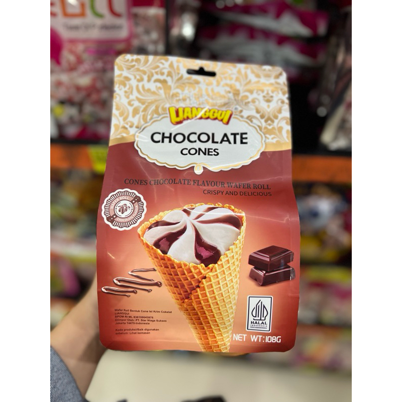 

LIANGGUI CHOCOLATE CONES 108GR CHOCOLATE CONES WAFER ROLL