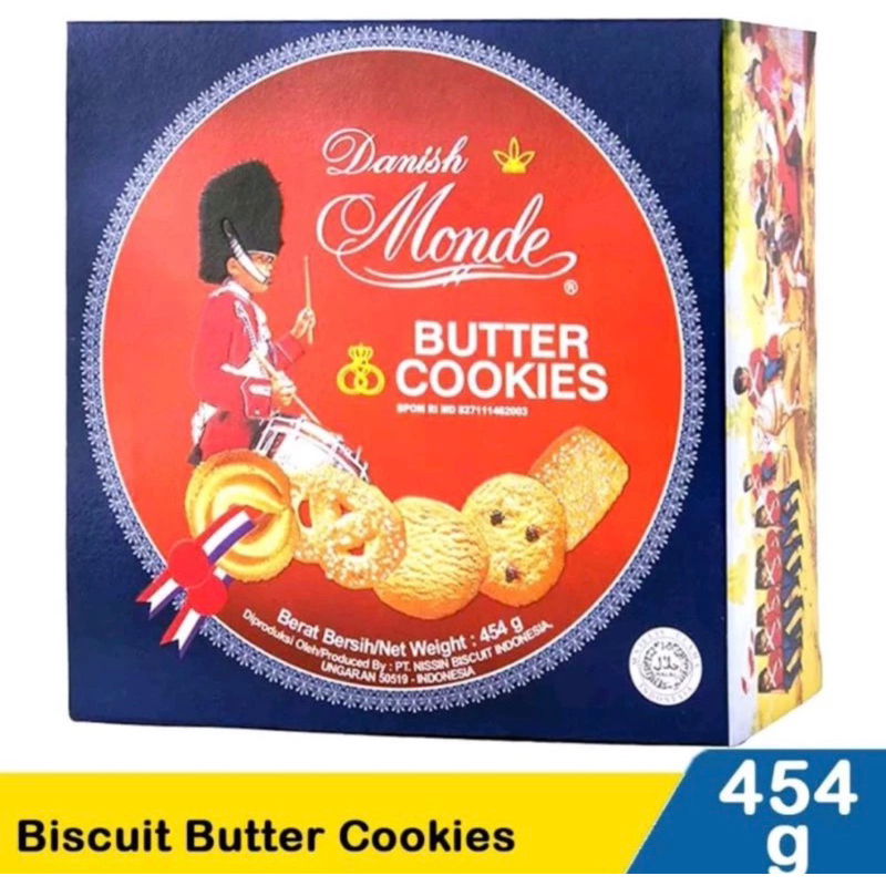 

Monde Biscuit blue shell kecil butter cookies kaleng 454gram
