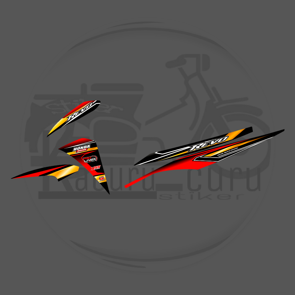 Stiker Motor Striping Variasi Honda Revo FI/FIT/X - Striping Variasi Revo FI