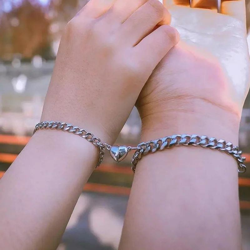 munte21 - Gelang Couple Aesthetic Pasangan Magnet Bestie Lucu Gaya Korea Rantai