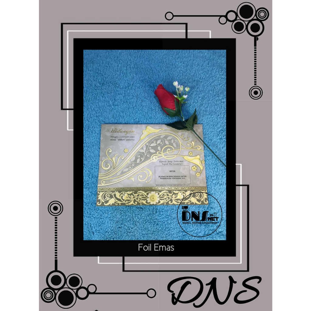 CETAK UNDANGAN PERNIKAHAN | UNDANGAN KHITANAN SOFTCOVER FOIL EMAS ELEGAN MEWAH